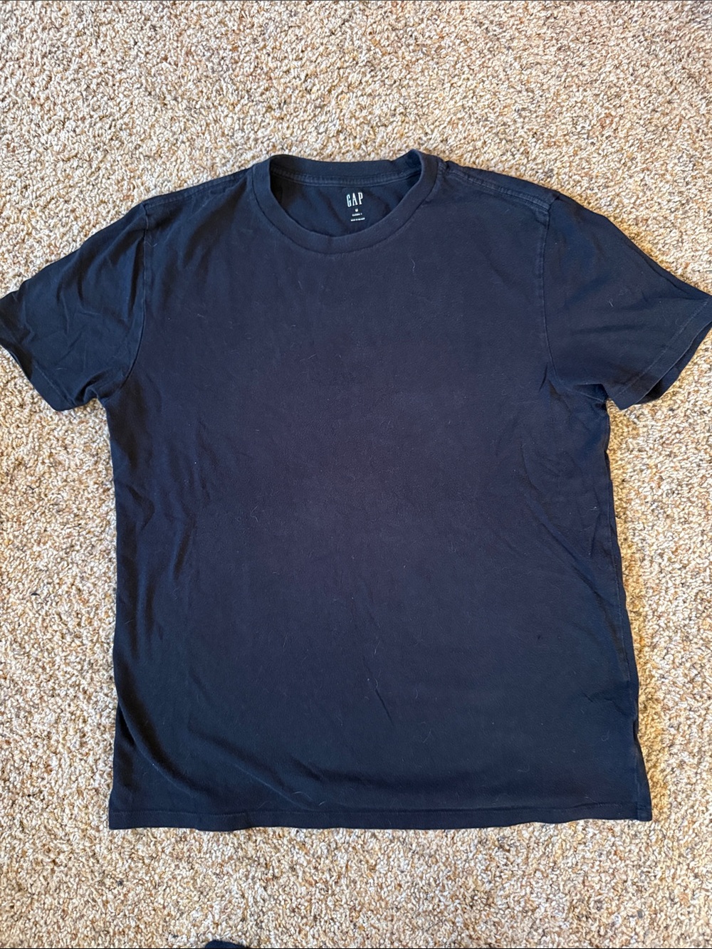 GAP Men's Solid Black Crew Neck Short Sleeve Tee